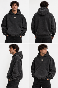VENTE PARIS – THE ORIGIN | Heavyweight Hoodie – Washed Charcoal