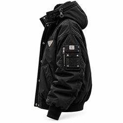 VENTE PARIS – THE SENTINEL | Luxury Technical Bomber Jacket – Black