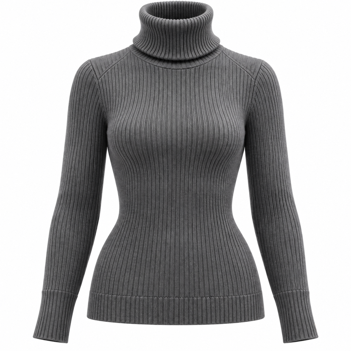 VENTE PARIS – THE ESSENCE | Luxury Ribbed Turtleneck Grey