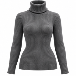 VENTE PARIS – THE ESSENCE | Luxury Ribbed Turtleneck Grey