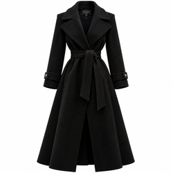 VENTE PARIS – THE ÉLÉGANCE | Luxury Long Coat – Black