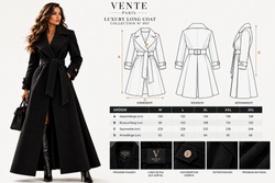 VENTE PARIS – THE ÉLÉGANCE | Luxury Long Coat – Black