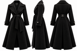 VENTE PARIS – THE ÉLÉGANCE | Luxury Long Coat – Black