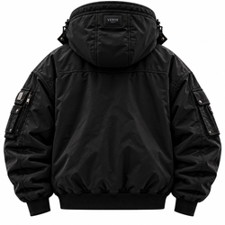 VENTE PARIS – THE SENTINEL | Luxury Technical Bomber Jacket – Black